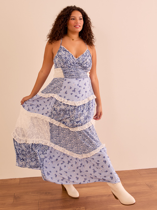 Aderny Patchwork Floral Maxi Dress - ARULA