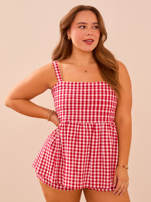 Ana Gingham Romper - ARULA