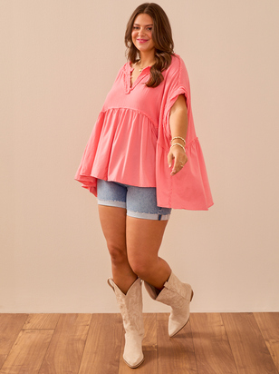 Evie Roll Cuff Denim Shorts - ARULA - 