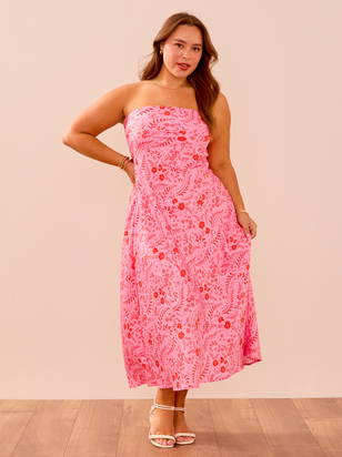 Raelynn Satin Midi Dress - ARULA - 