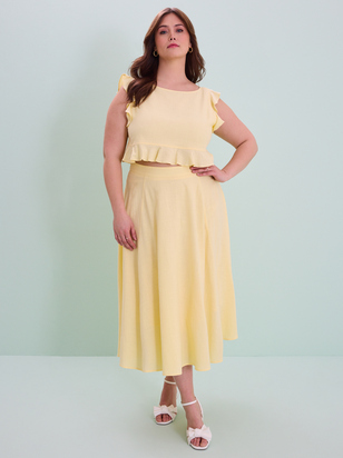 Grace Linen Midi Skirt - ARULA - 
